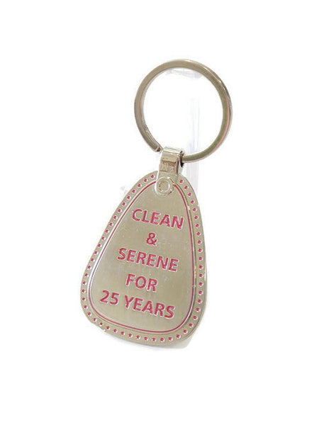 NA 25 Year Pink Metal Keychain Tag – Serenity Fly Recovery Gifts