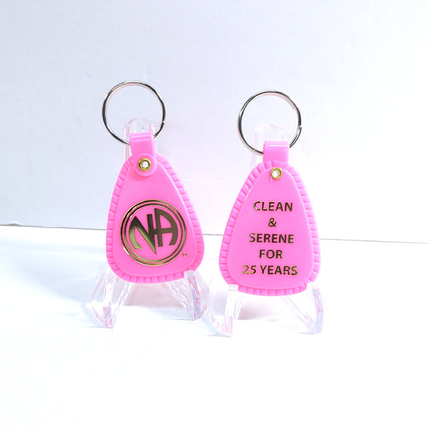 NA 25 Years Clean Keytag Chip Hot Pink – Serenity Fly Recovery Gifts