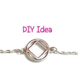 NA Connector Charm Narcotics Anonymous - Silver Tone - Small
