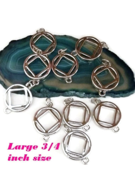 Connector Charms Narcotics Anonymous - Silver Tone - Large