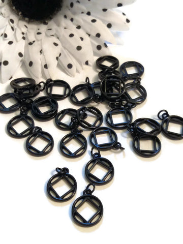 Black Narcotics Anonymous Pendants Charms