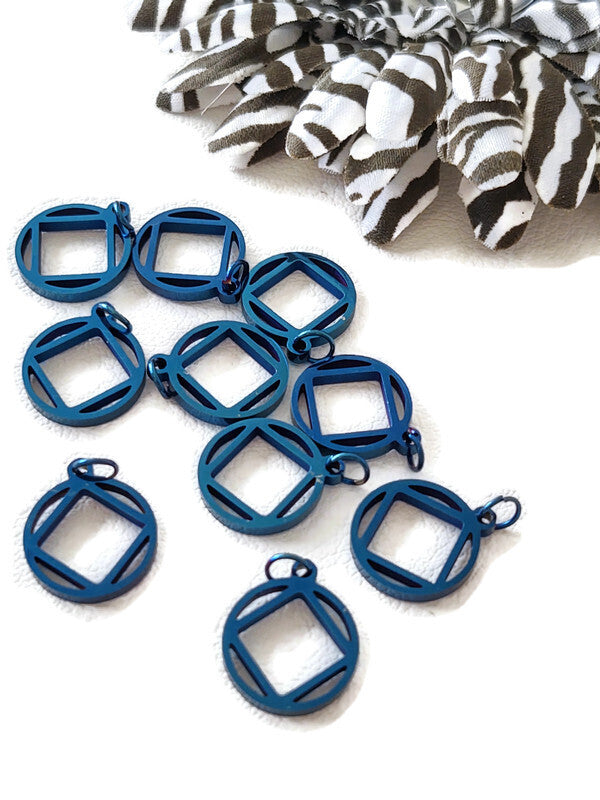 Stainless Steel NA Cutout Charms - BLUE