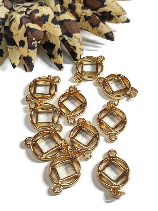 NA Connector Charm - Gold Tone - Small