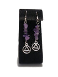 AA Amethyst Earrings Alcoholics Anonymous