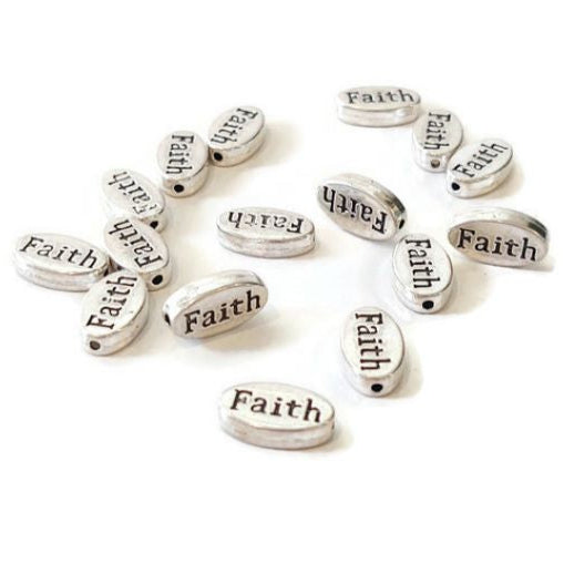 Faith Slide Bead Charms - 20 Pcs