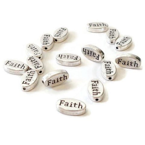 Faith Slide Bead Charms - 20 Pcs