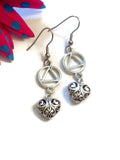 Filigree Heart Dangle Earrings AA