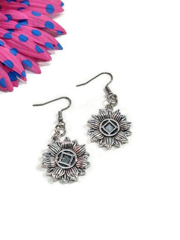 Flower Narcotics Anonymous Earrings - NA
