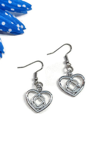 Heart Earrings Narcotics Anonymous