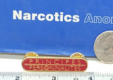 NA PIN Principles Over Personalities Red & Gold Vintage Pin - Narcotics Anonymous - 128