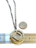 Large 1.5 Inch Stainless Steel Service Symbol Necklace NA