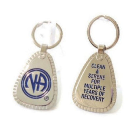Clean and Serene For Multiple Years NA Metal Keychain Key Tag - Shiny Silver