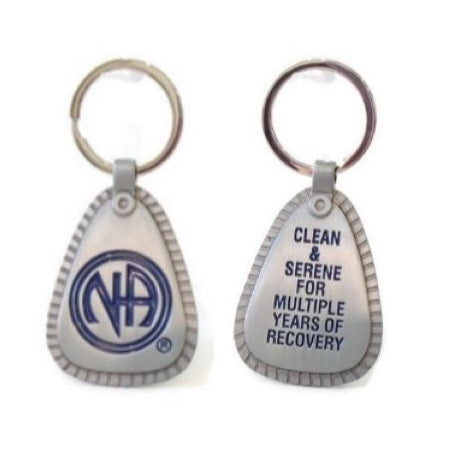 Clean and Serene For Multiple Years NA Metal Keychain Key Tag - Pewter
