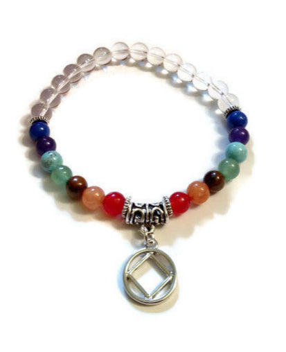 NA Chakra Rainbow Stone  Bracelet - Narcotics Anonymous