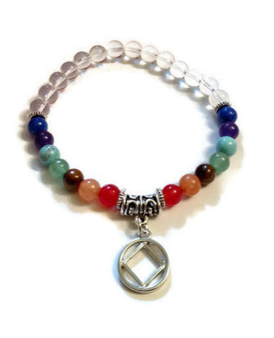 NA Chakra Rainbow Stone  Bracelet - Narcotics Anonymous