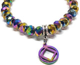 Faceted Rainbow Stretch Bracelet - Narcotics Anonymous