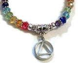 Rainbow Stretch Crystal Bracelet - Alcoholics Anonymous