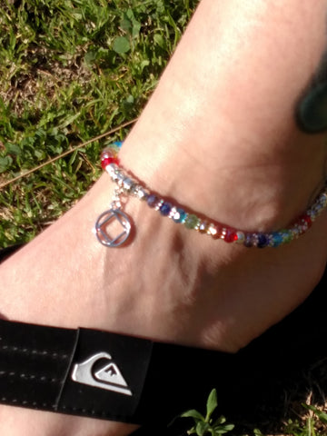 Rainbow Crystal Anklet - Narcotics Anonymous