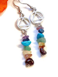 Multi Color Stone Rainbow Earrings - AA