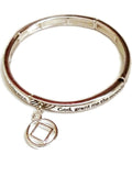 Serenity Prayer Stretch Bracelet with Narcotics Anonymous Charm - Silver Tone