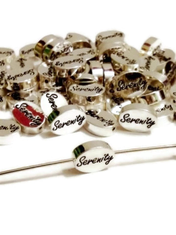 Serenity Slide Beads Silver Tone Charms