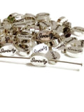 Serenity Slide Beads Silver Tone Charms