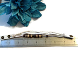 Leather Bronze NA Bracelet Snap Closure - White