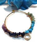 Stone Chip Wire Bangle Bracelet Gold Narcotics Anonymous