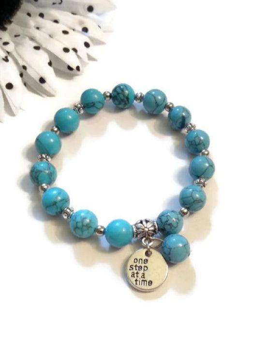 Faux Turquoise Bracelet - One Step At A Time