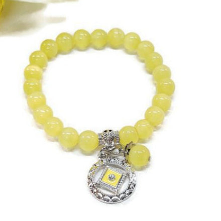 Yellow Cats Eye Stretch Bracelet - Narcotics Anonymous