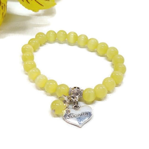 Yellow Cats Eye Stretch Bracelet - Serenity