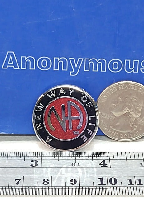 NA PIN 'A New Way Of Life' Red & Black Vintage Pin - Narcotics Anonymous - 143