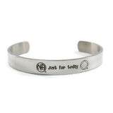 Just For Today Narcotics Anonymous Stainless Steel Cuff Bracelet - Silver