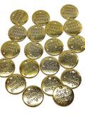 20 Pc IRREGULARS Blow Out - Never Never Give Up in Gold Tone