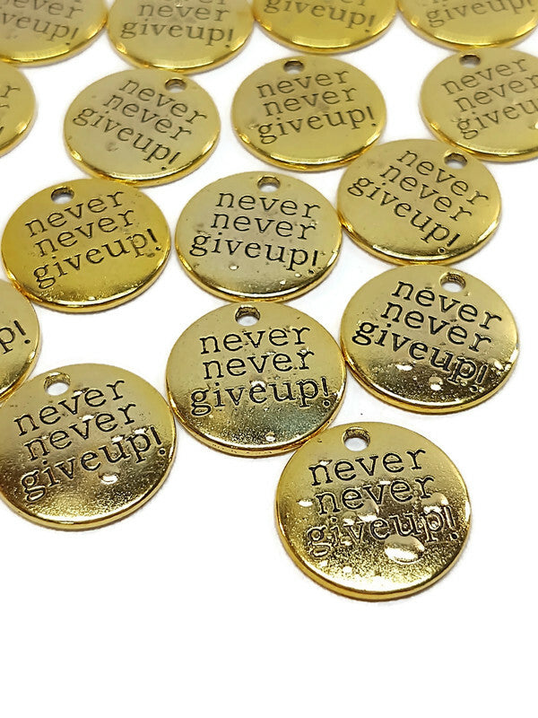 20 Pc IRREGULARS Blow Out - Never Never Give Up in Gold Tone