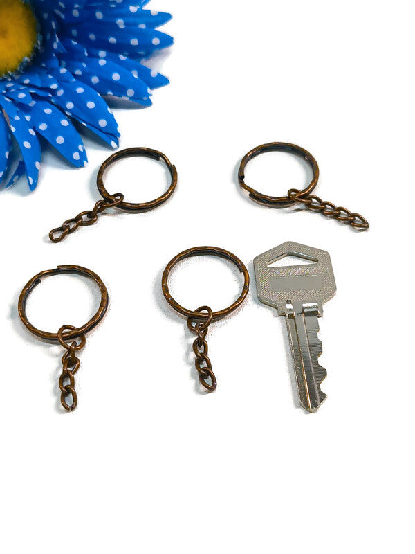 DIY Key Chain Blanks COPPER Color- 25 pcs