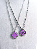 NA Double Sided Service Symbol Necklace Narcotics Anonymous - Purple