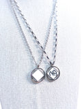 NA Double Sided Metal & Enamel Keychain Narcotics Anonymous - White