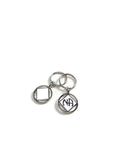 NA Double Sided Metal & Enamel Keychain Narcotics Anonymous - White