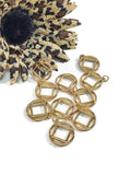 Large NA GOLD Tone Pendant Charms - Narcotics Anonymous 12 Step Recovery - Large 20mm Size
