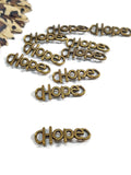 10 Pc HOPE Bronze Connectors - Inspirational Message Word Charms