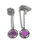 NA Double Sided Service Symbol Necklace Narcotics Anonymous - Purple