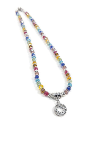 NA Rainbow Crystal Necklace Narcotics Anonymous
