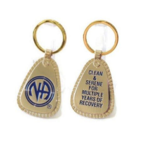 Clean and Serene For Multiple Years NA Metal Keychain Key Tag - Gold