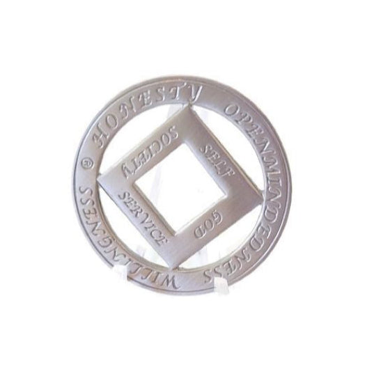 NA Metal Medallion Chip Coin Narcotics Anonymous - Stainless Steel
