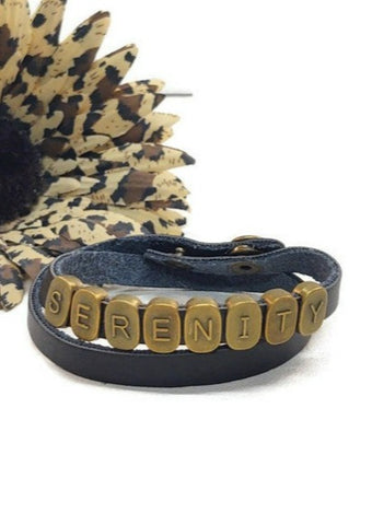 Leather Serenity Wrap Bracelet In Bronze