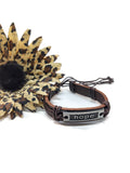 HOPE Leather Adjustable Bracelet - Brown