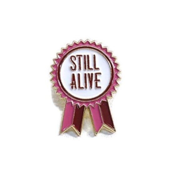 'Still Alive' Lapel Pin 12 Step Inspirational Recovery Gifts - Pink & Red