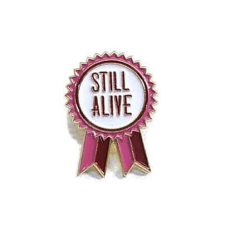 Lapel Pin 'Still Alive' 12 Step Inspirational Recovery Gifts - Pink & Red