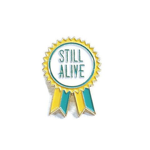 Lapel Pin 'Still Alive' 12 Step Inspirational Recovery Gifts - Yellow